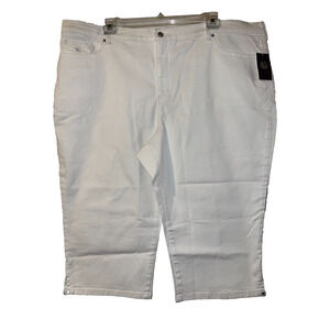 New GLORIA VANDERBILT Jeans Women's Size 24W White AMANADA Stretch Capris NWT
